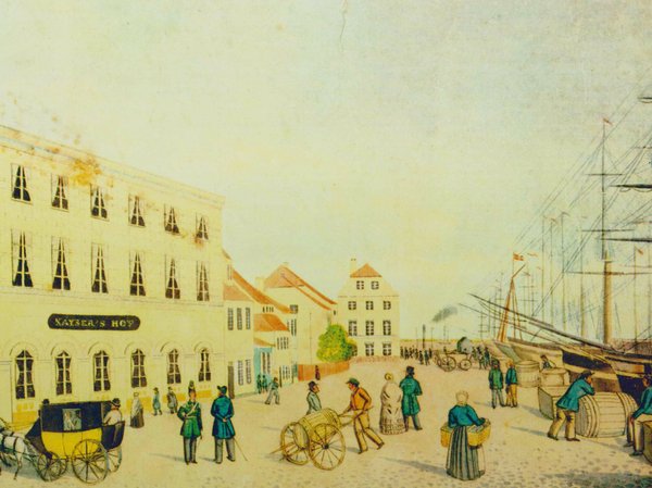 Hotel Hafen Flensburg historische Aufnahme der Schiffbrücke